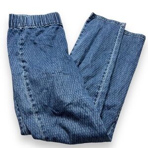 Soft Surroundings Blue Pull On Pants Size Medium Blue Pattern Elastic Waist
